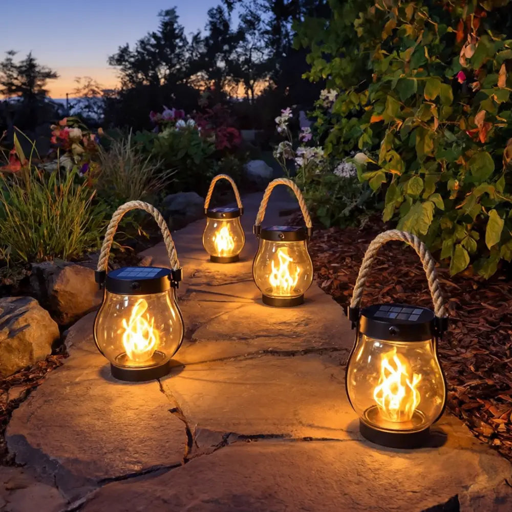 2-Pack Solar Lantern Outdoor Lights