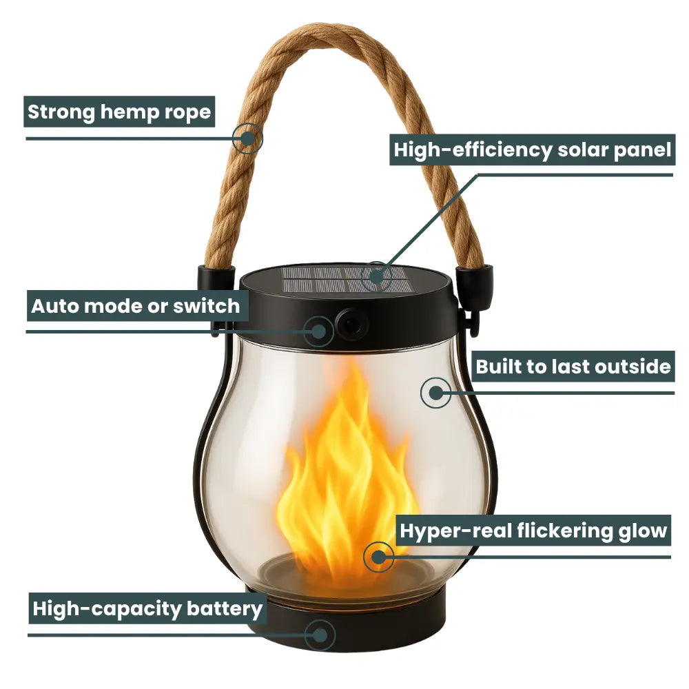 2-Pack Solar Lantern Outdoor Lights