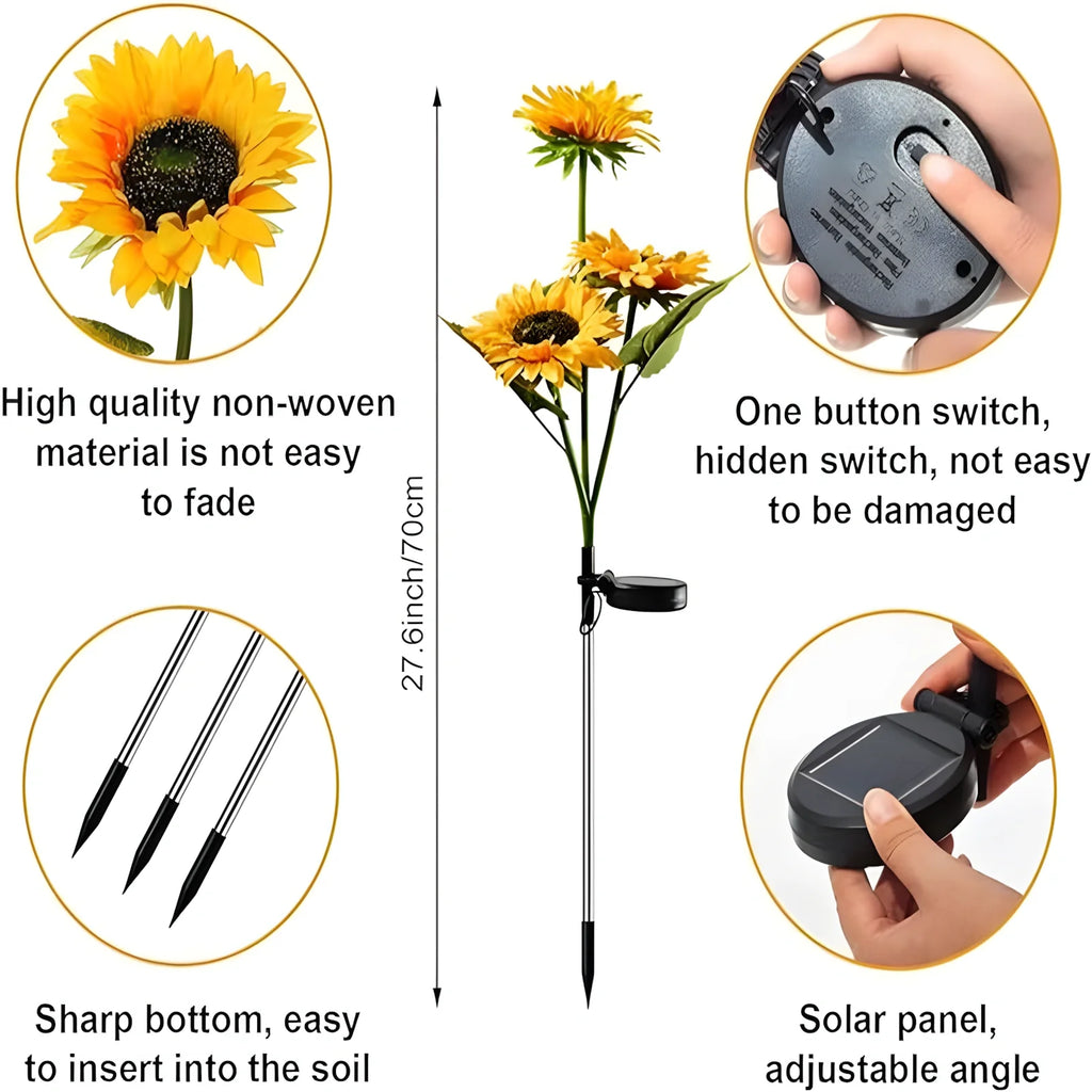 Geotict™ – Solar Sunflower LED Lights